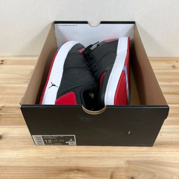 Jordan NU Retro 1 Low Nike Sneakers Mens 12 Varsity Red black white NEW in box - Picture 2 of 10